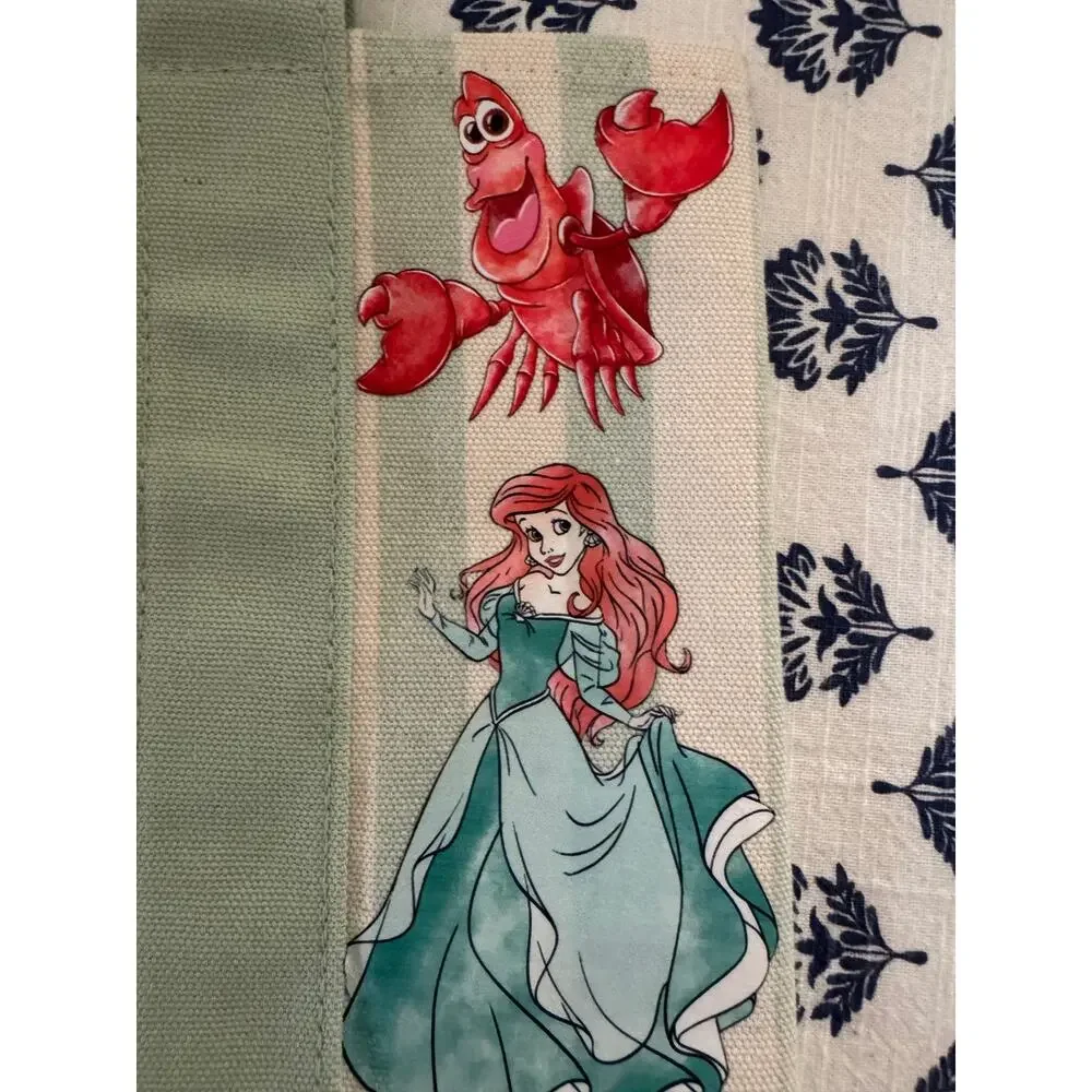 Disney Ariel Green Striped Custom Made Trader Joes Mini Tote